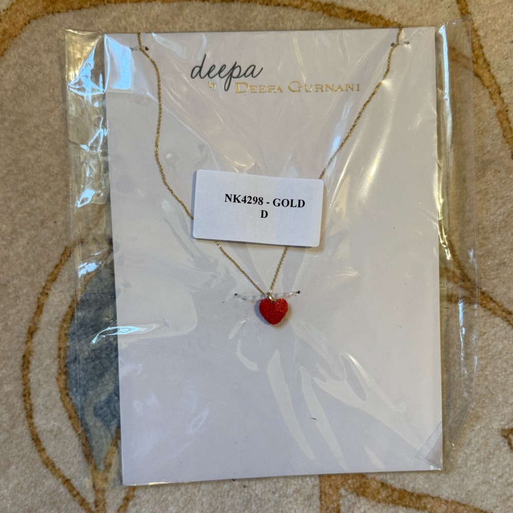 Deepa by Deepa Gurnani Red Heart Pendant